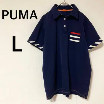 푸마 PUMA 골프웨어 [ L ] 피케 셔츠 네이비 로고 자수