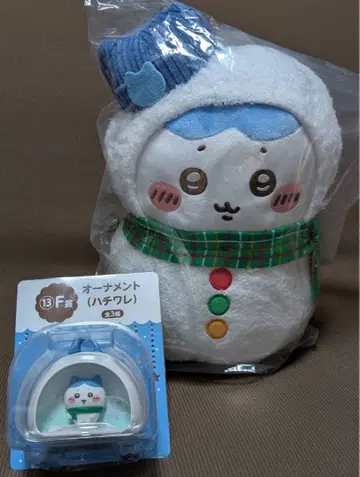 애니마이 복권 치이카와 하치와레 B상 봉제 인형 F상 오너먼트 2점 세트