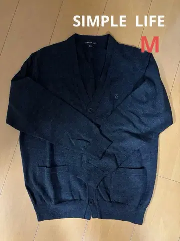 SIMPLE LIFE 다크 그레이 니트 가디건 V넥 M