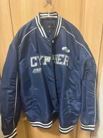 H&M 바시티 자켓 네이비 L