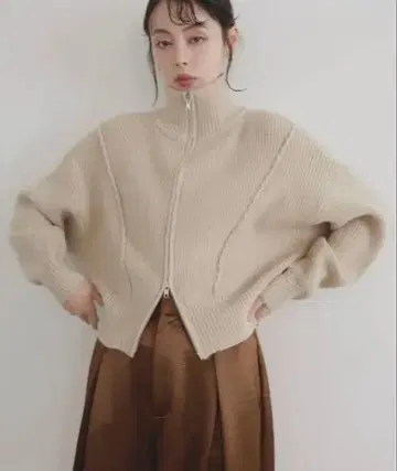 LIAN 알파카 터치 더블 지퍼 풀 오버