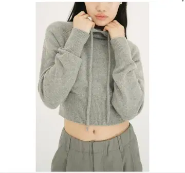 택 포함 새상품 CLANE SHORT KNIT HOODIE