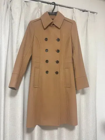 베이지 더블 버튼 울 INDIVI 아우터 겨울 롱 코트