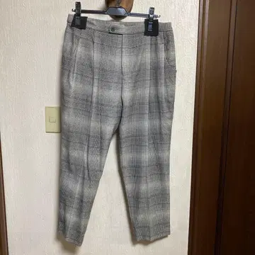 DAMA 캐시미어 혼방 체크 무늬 턱 팬츠 (미사용, 친가 보관품)