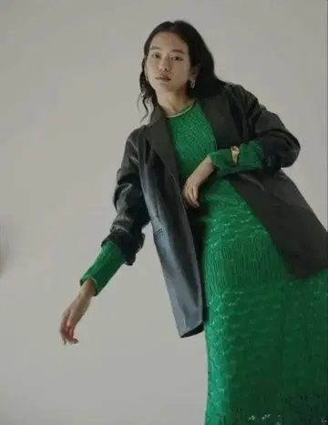 Ameri 아메리빈티지 CROCHET RAGLAN LONG DRESS