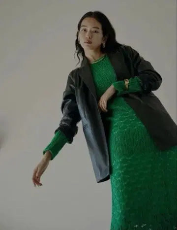 Ameri 아메리빈티지 CROCHET RAGLAN LONG DRESS