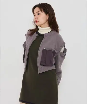 tina:jojun 밀리터리 가디건 퍼플