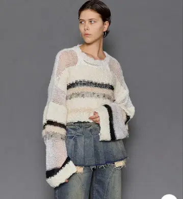 MAISON SPECIAL 멀티 보더 니트