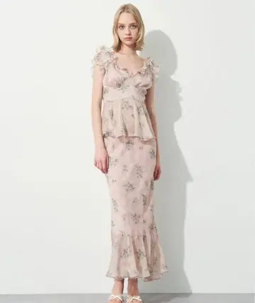 deicy 플라워 프린트 롱 스커트