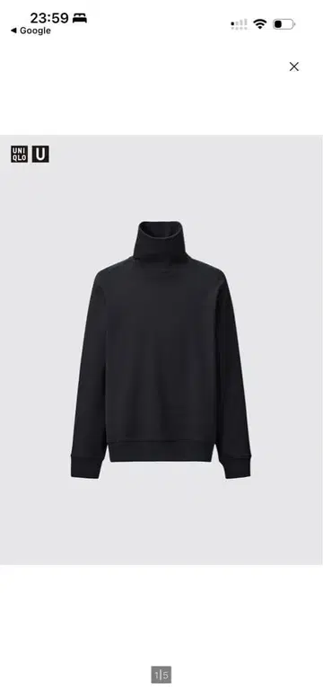 UNIQLO U 유니클로  맨투맨 터틀넥 셔츠 (긴팔)