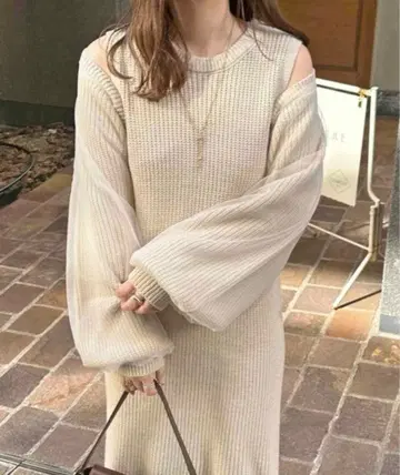 [ apres jour clair ] 튤 볼레로 세트 니트 원피스