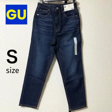 새상품 GU 지유 테이퍼드 앵클 청바지 블루 S 데님 팬츠