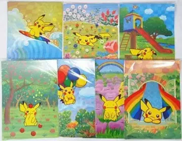 [ 미개봉 새상품 ] 포켓몬 센터 피카츄 클리어 파일 7장 세트