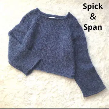 새상품급 Spick & Span 로우게이지 니트 블루 알파카