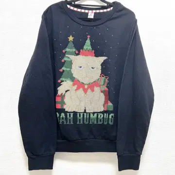 130 고양이 캣 크리스마스 귀여운 구제 의류 트레이닝복 블랙 블랙