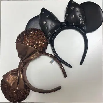 [ 새상품급 ] 미니 머리띠 스팽글 브라운 스터드 블랙