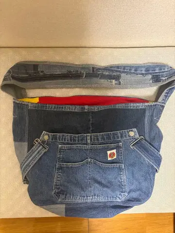 데님 메신저 백 컬러풀 안감