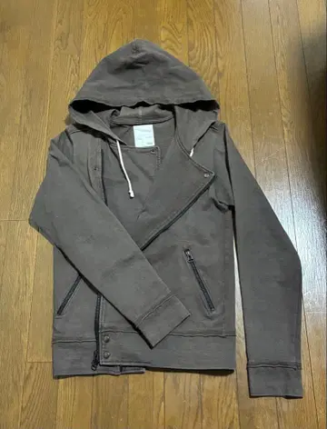 HALB (할브) 테트옴 후드티 라이더 스타일 더블 지퍼 브라운