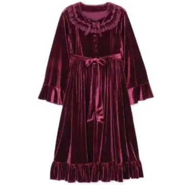 시마무라 클라로리 쿠루미 마담 녹턴 벨로아 룸 원피스 빨간색 M