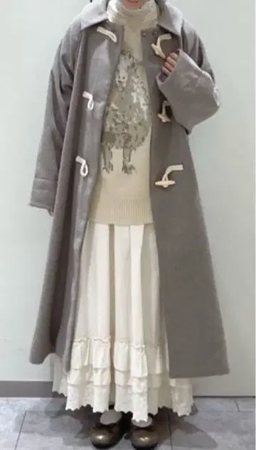 사만사 모스모스 태즈매니아 울 2WAY 옷깃 롱 코트 더플 코트