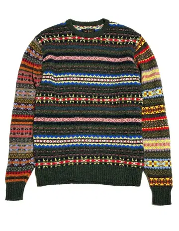 빔즈플러스 페어아일 올 패턴 니트 스웨터 아메카지 크레이지