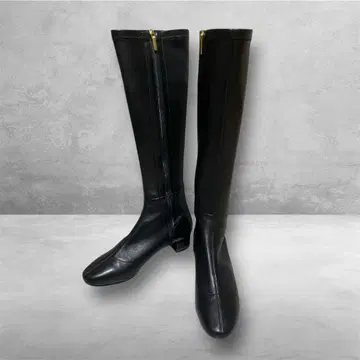 [ 미사용급 ] 카리노 롱 부츠 사이드 지퍼 힐 디자인 24cm