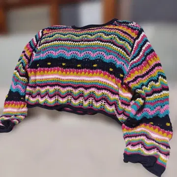 손뜨개질 스웨터 컬러풀