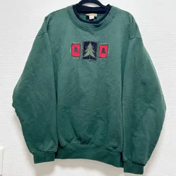 059 그린 녹색 크리스마스 트리 레이어드 스타일 구제 의류 트레이닝복