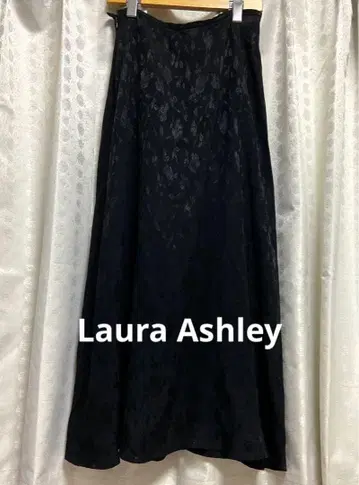 로라 애슐리 장미 패턴 맥시 길이 롱 스커트 블랙 M 사이즈