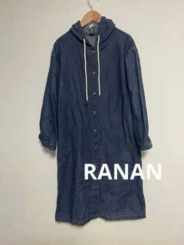RANAN 데님 셔츠 원피스 후디 슬릿