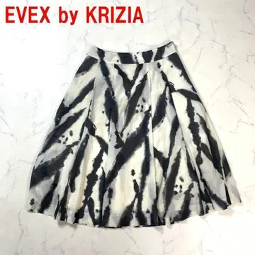 A3459 에벡스 바이 크리치아 롱 스커트 올 패턴 화이트 블랙 40