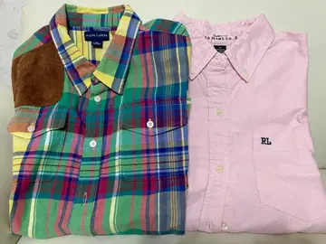 랄프 로렌 1귀여운 체크 무늬 셔츠 1602RL 핑크 셔츠 S