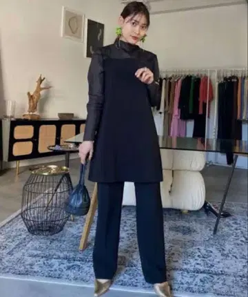 SHEER BOW TIE SET UP ameri M 사이즈