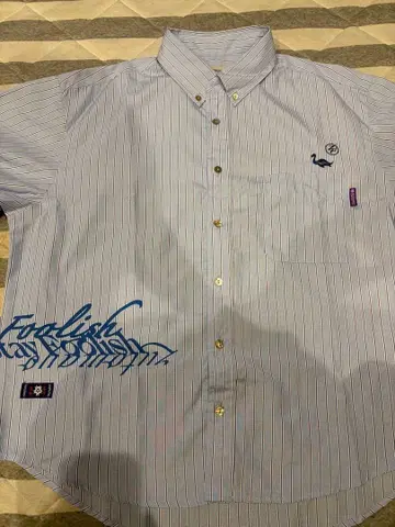 [계속 한밤중이면 좋을 텐데.] 스트라이프 셔츠 L 사이즈