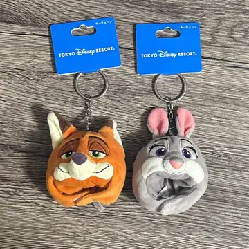 디즈니 주토피아 닉 & 주디 팬캡 키체인 세트