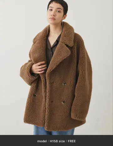 Whim Gazette ( THE PAUSE ) 보아 더블 코트 브라운