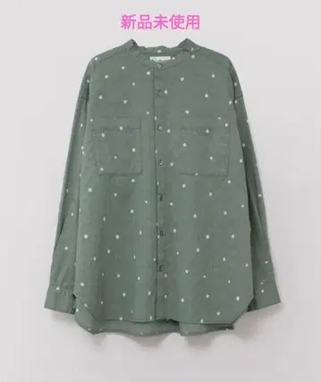 [ 새상품 ] RNA-N 코튼 린넨 도트 베이직 셔츠