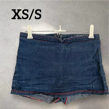 노브랜드 [ XS ] Y2K 앞치마 스타일 데님 숏팬츠 로우웨스트 스타일