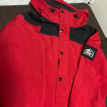 CAMP7 마운틴 파카 빨간색 블랙 후드 부착 XL