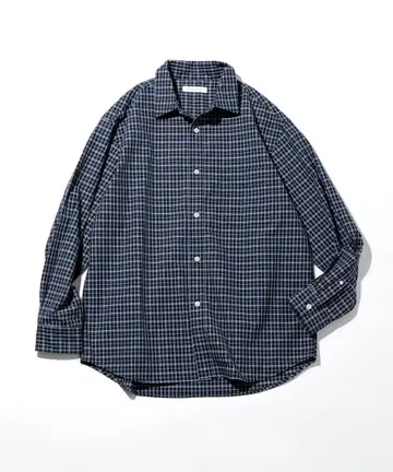 FREAK'S STORE 네이비 계열 체크 긴팔 셔츠