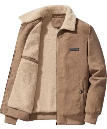 남성용 코듀로이 보아 자켓 아우터 빅 사이즈 심플 오샤레