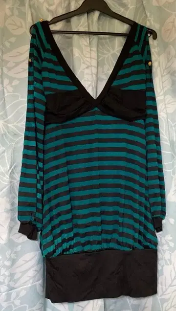 헤이세이 갸루 헤이세이 레트로 보더 무늬 미니 원피스 y2k