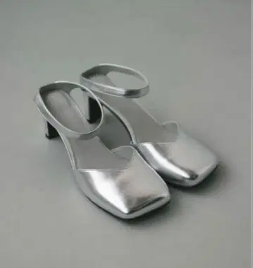 STYLEMIXER 스퀘어 어라운드 힐 샌들 실버 L 사이즈