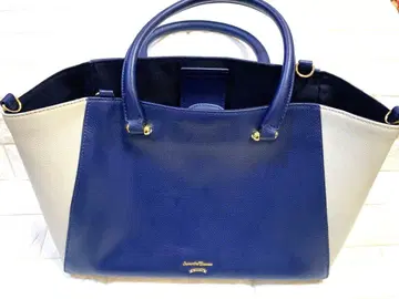 사만다 타바사 네이비 그레이 토트백