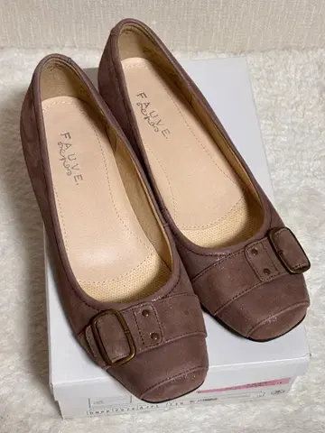 FAUVE 버클 장식 브라운 플랫슈즈 24cm