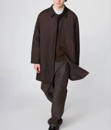 유니클로C 퍼프테크 하프 코트 DARK BROWN 사이즈S