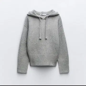 ZARA 니트 후드티 후디 라이트 그레이