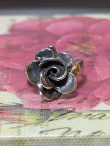 장미꽃 디자인 실버 반지