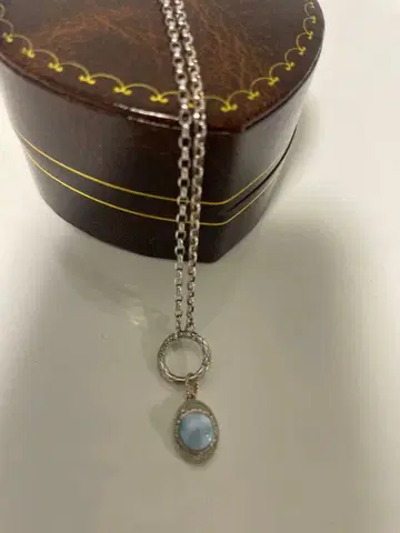 [ 미사용 ] agete 아가트 실버925 파란색 오팔 목걸이