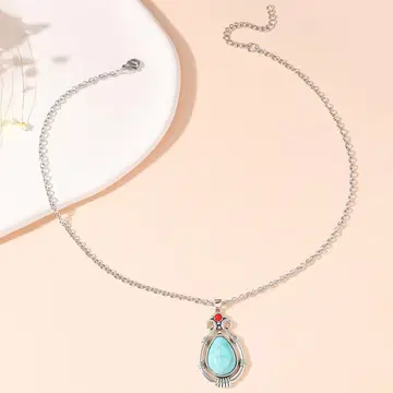 터콰이즈의 빛! 에스닉 스타일 티어드롭형 인디언